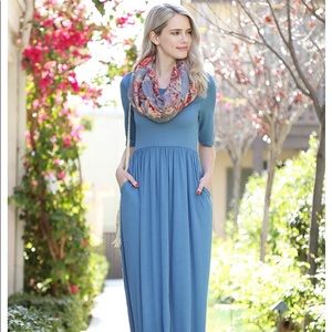 Full Length Maxi Dress Slate Blue M